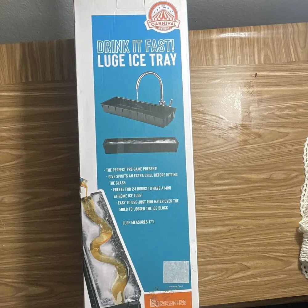 Carnival Shop Drink It Fast Ice Luge Tray 17 in Black Plastic, Washable